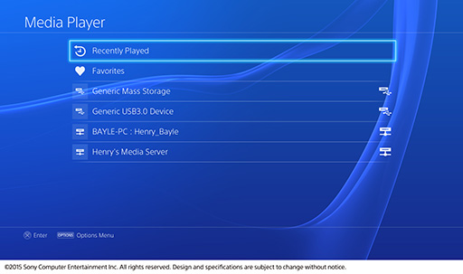 画像集 No.003のサムネイル画像 / PS4のMedia Playerアプリが北米で6月15日に提供開始。USBメモリやホームサーバー上にあるビデオや音声をPS4で再生可能に