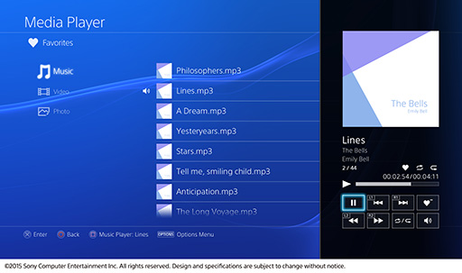 画像集 No.004のサムネイル画像 / PS4のMedia Playerアプリが北米で6月15日に提供開始。USBメモリやホームサーバー上にあるビデオや音声をPS4で再生可能に