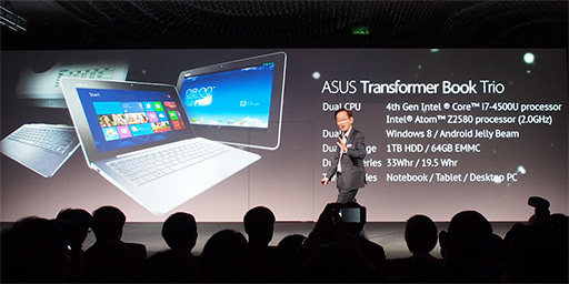 画像集#003のサムネイル/［COMPUTEX］Atom搭載タブレットにして，Core i7搭載ノートPC，そしてデスクトップPC。ASUS「Transformer Book Trio」速報