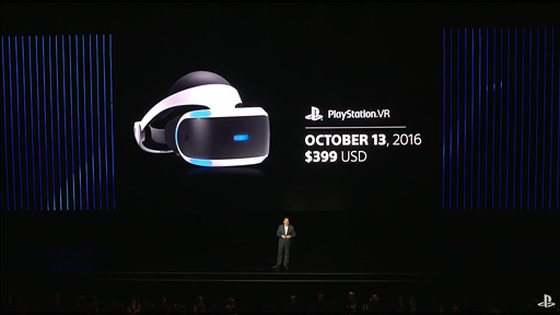 画像集 No.002のサムネイル画像 / ［E3 2016］PlayStation VRは4万4980円（税別）！ 日本および北米市場では2016年10月13日発売予定