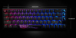 画像集#003のサムネイル/PowerColorから幅約325mmのゲーマー向けコンパクトキーボードが登場