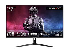 JAPANNEXT,240Hz表示&FreeSync対応の27インチフルHDディスプレイを発売