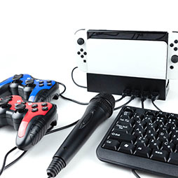 画像集 No.007のサムネイル画像 / Switch有機EL版のドックを横向きにおけるUSBハブ付きスタンドがアンサーから発売に