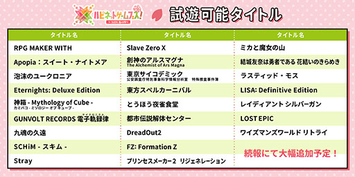 画像集 No.005のサムネイル画像 / 「ハピネットゲームフェス！～2024 春の陣～」，3月16日にベルサール秋葉原で開催決定。試遊可能なタイトルや物販情報が公開に