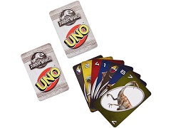 「UNO」と映画「ジュラシック・ワールド/炎の王国」のコラボ商品が登場。通常のUNOにはない特別ルールを採用