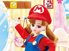 赤い帽子に青のオーバーオールスタイルの“スーパーマリオだいすきリカちゃん”,3月10日に発売。ジャンプなどさまざまなポーズを楽しめる